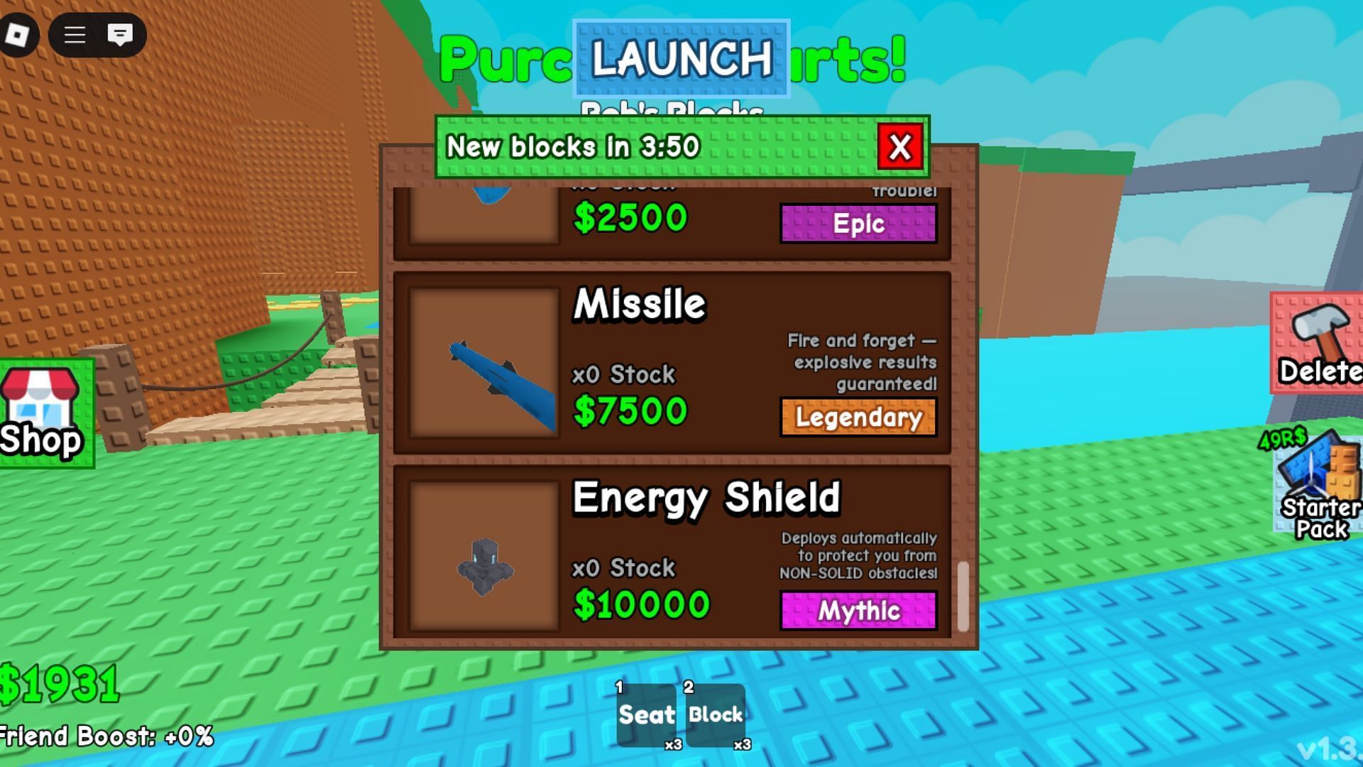 New blocks in the Shop (Image via Roblox)